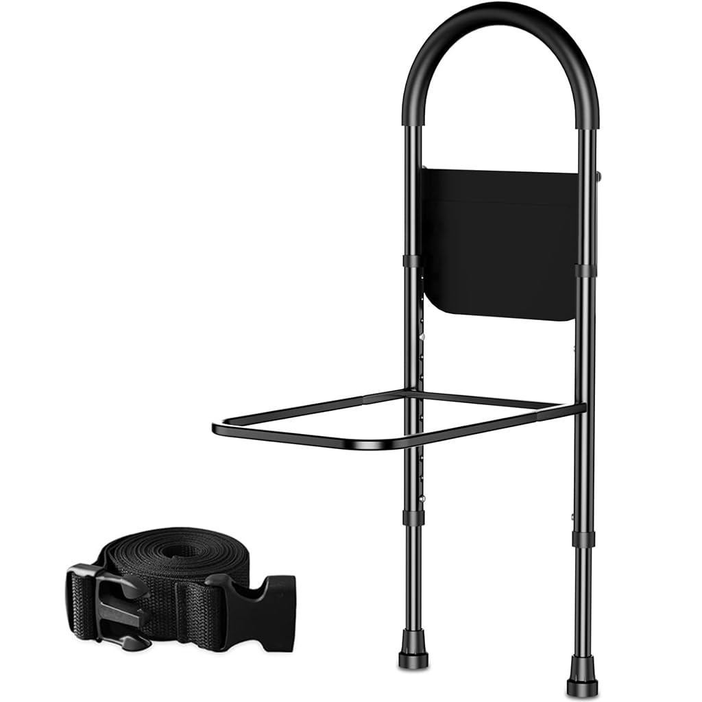 HANNEA Medical king Bed Assist Rail with Adjustable Heights - with Storage Pocket - for Seniors with Hand Assistant bar - Easy to get in or Out of Bed Safely HANNEA Medical king Bed Assist Rail with Adjustable Heights - with Storage Pocket - for Seniors with Hand Assistant bar - Easy to get in or Out of Bed Safely